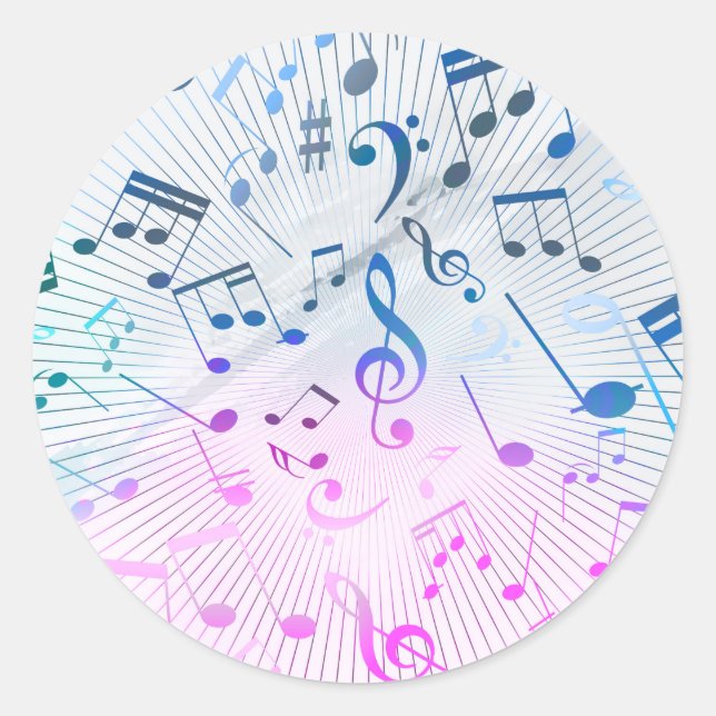 Sticker Rond Notes de musique (Devant)