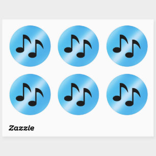 Sticker Rond Notes musicales