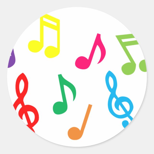 Sticker Rond Notes musicales (Devant)