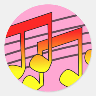 Sticker Rond Notes musicales