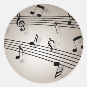 Sticker Rond Notes musicales