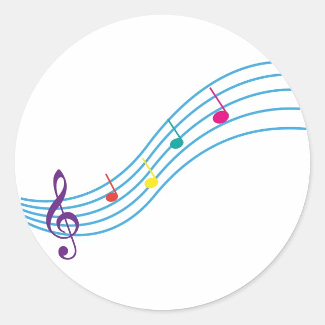 Sticker Rond Notes musicales (Devant)