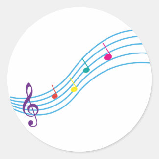 Sticker Rond Notes musicales