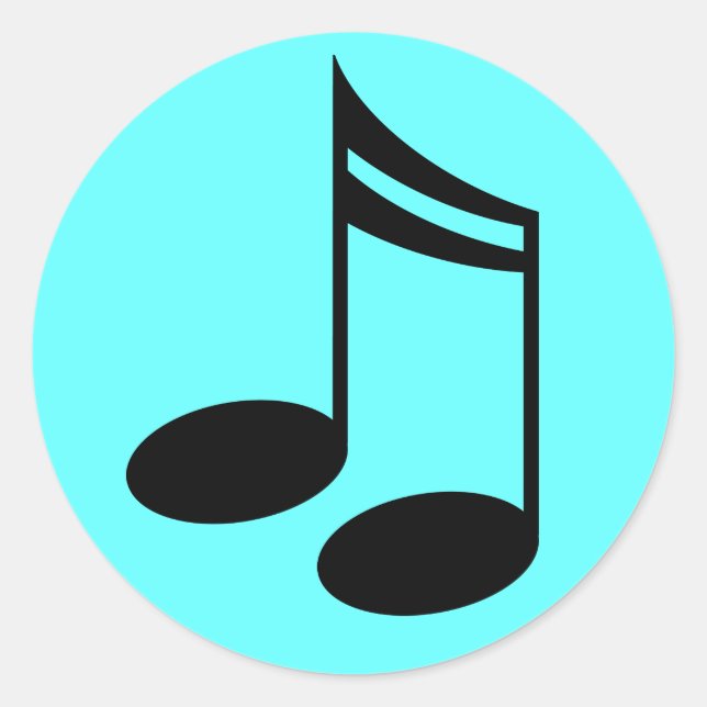 Sticker Rond Notes musicales Cadeau de musique (Devant)