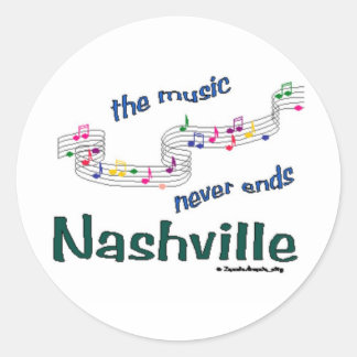 Sticker Rond Notes musicales de Nashville