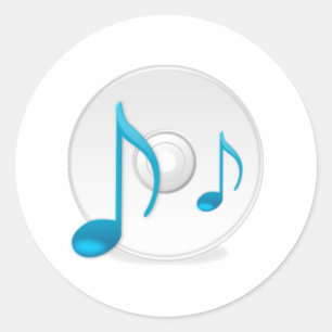 Sticker Rond Notes musicales sur CD