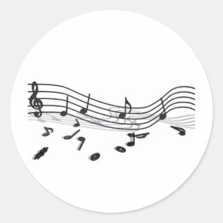 Sticker Rond Notes, musique