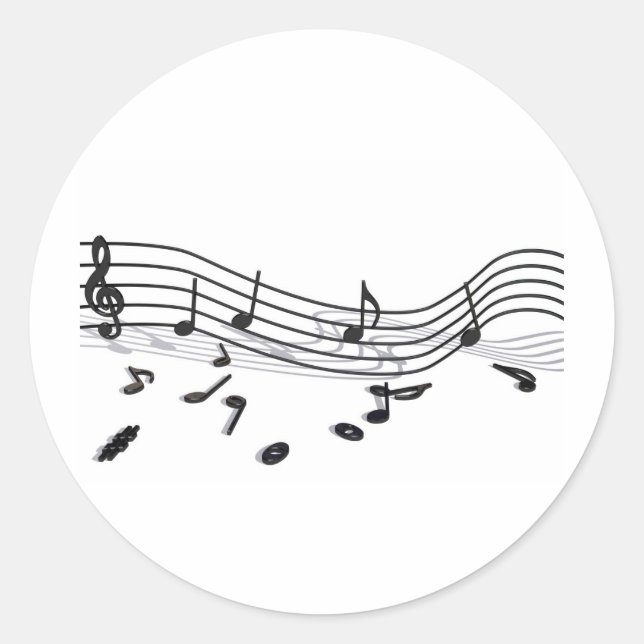 Sticker Rond Notes, musique (Devant)