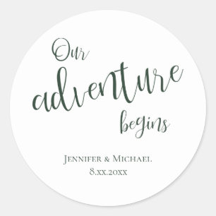Sticker Rond Notre aventure commence à feuillage persistant mar