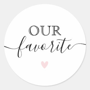 Sticker Rond Notre Calligraphie Moderne Favorite Favoriser