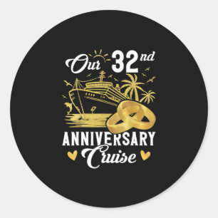 Sticker Rond Notre couple de vacances en croisière dorée pour n