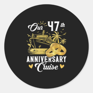Sticker Rond Notre couple pour les vacances de croisière dorée
