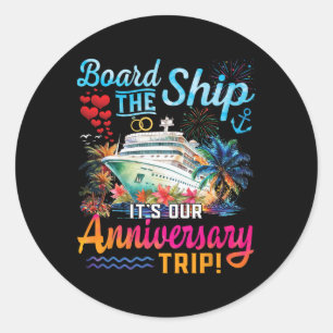 Sticker Rond Notre croisière d'anniversaire de mariage couple c