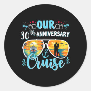 Sticker Rond Notre croisière pour notre 30e anniversaire de mar