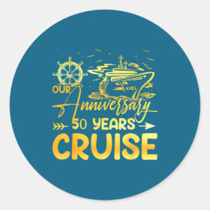 Sticker Rond Notre croisière pour notre 50e anniversaire de mar