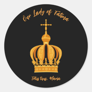 Sticker Rond Notre-Dame de Fatima couronne