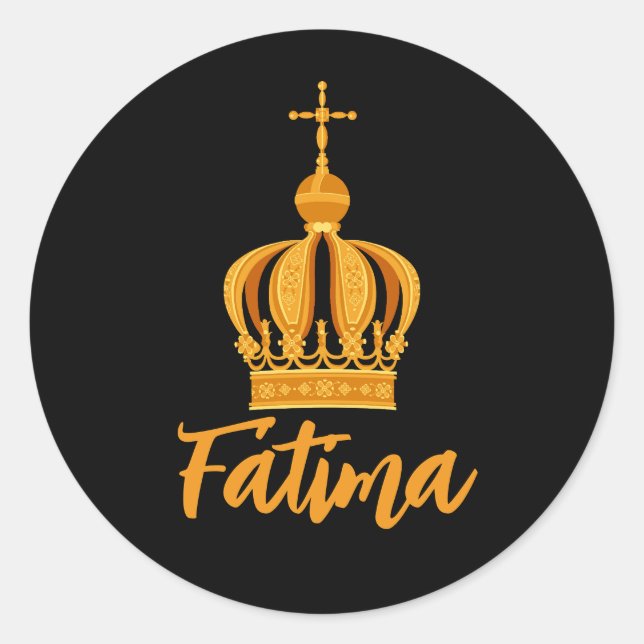 Sticker Rond Notre-Dame de Fatima couronne (Devant)