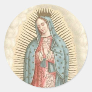 Sticker Rond Notre-Dame de Guadalupe Catholique Mexique Religie