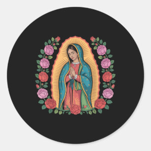 Sticker Rond Notre Dame De Guadalupe Sant Marie Dos Imprimé Chr