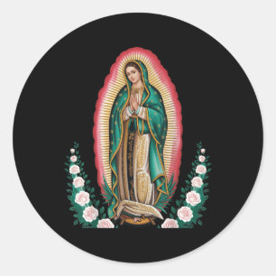 Sticker Rond Notre Dame De Guadalupe Sant Marie Dos Imprimé Chr