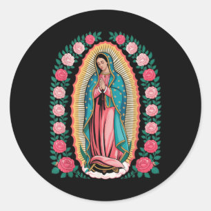 Sticker Rond Notre-Dame de Guadalupe Sant Marie Dos Imprimé Chr