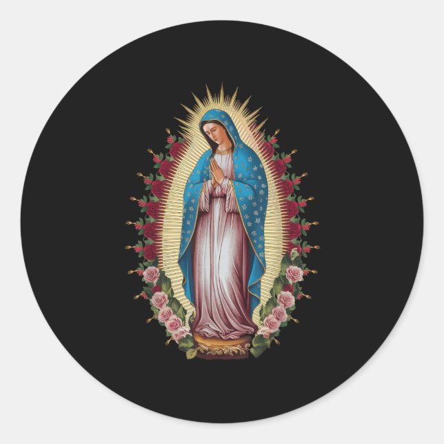 Sticker Rond Notre-Dame De Guadalupe Vierge Marie (Devant)