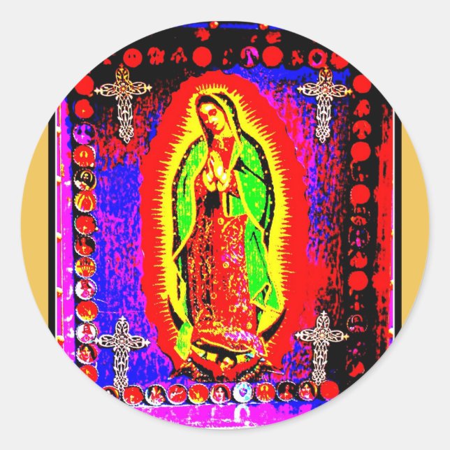 Sticker Rond Notre Dame de la Guadalupe (Devant)