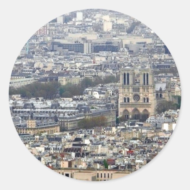 Sticker Rond Notre Dame Paris France (Devant)