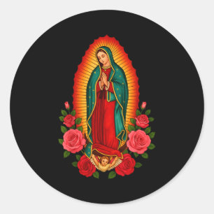 Sticker Rond Notre Dame Virgen De Guadalupe Sainte Vierge Marie