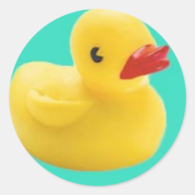 Sticker Rond Notre Ducky Préféré ! Grand Amusement pour tout le (Devant)