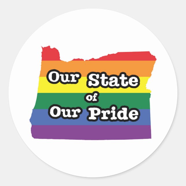 Sticker Rond Notre état de notre fierté | Oregon (Devant)