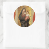 Sticker Rond "Notre Madame du sacrement béni avec le bébé Jésus (Sac)
