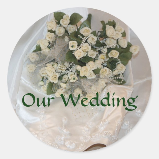 Sticker Rond Notre mariage (Devant)