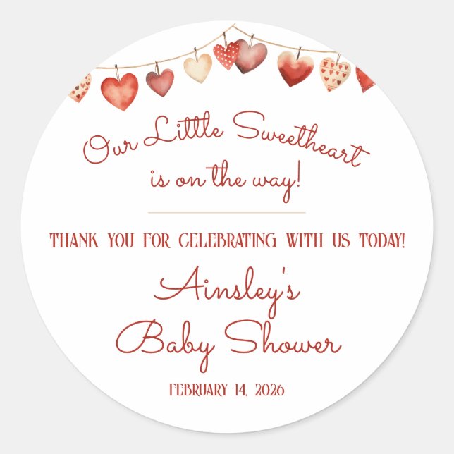 Sticker Rond Notre Petit Baby shower Amoureux Favoriser (Devant)