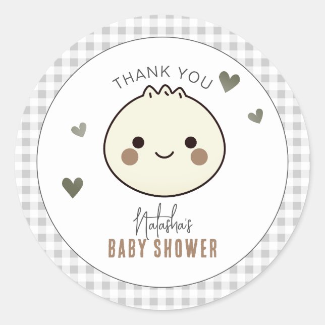 Sticker Rond Notre petit Baby shower neutre pour les femmes (Devant)