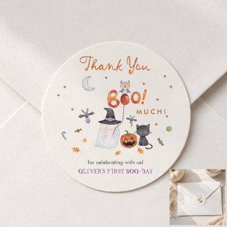 Sticker Rond Notre petit Boo 1er anniversaire Favori Classique 