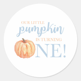 Sticker Rond Notre Petit Citrouille Un pastel bleu premier anni