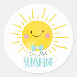 Sticker Rond Notre petit garçon de soleil Topper nœud papillon