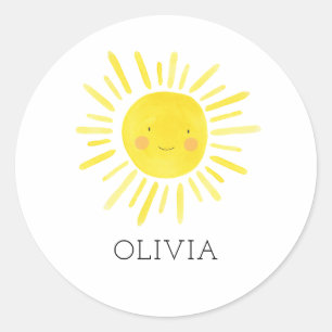 Sticker Rond Notre Petite Fête D'Anniversaire Du Soleil Privilé