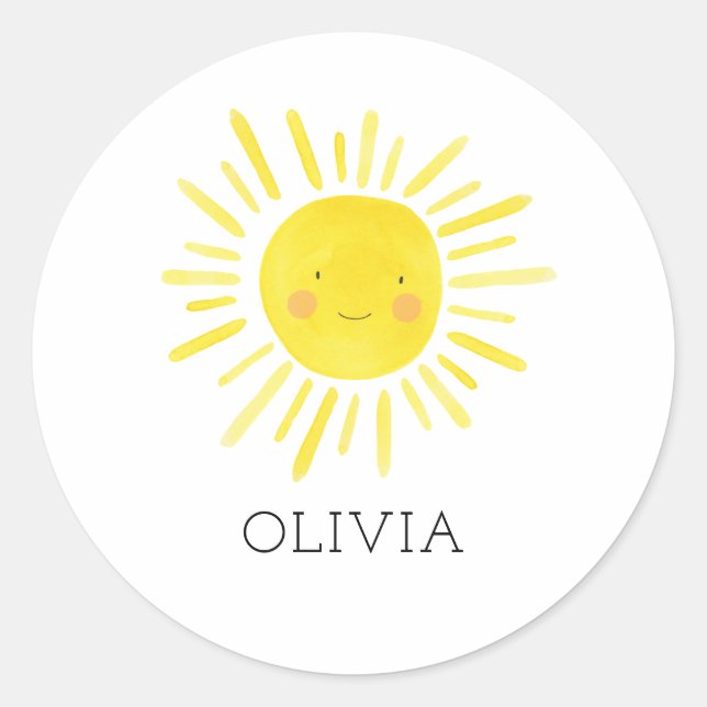 Sticker Rond Notre Petite Fête D'Anniversaire Du Soleil Privilé (Devant)