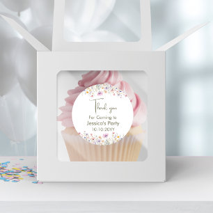 Sticker Rond Notre petite fleur sauvage fête son premier annive