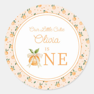 Sticker Rond Notre petite mignonne a un an, premier anniversair