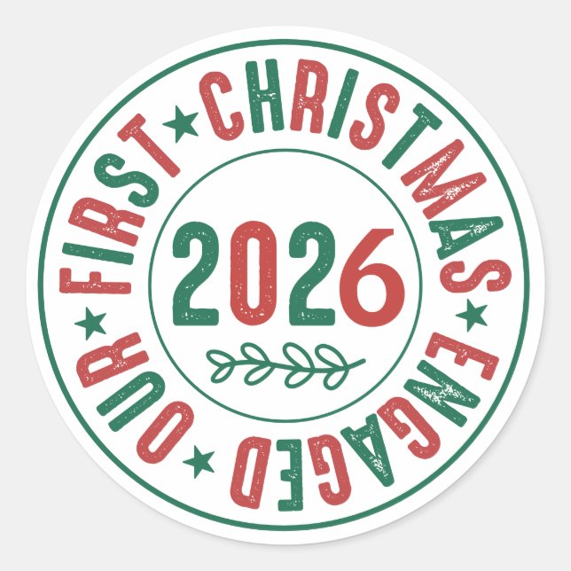Sticker Rond Notre premier Noël a fait des fêtes de café (Devant)