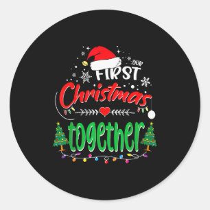 Sticker Rond Notre premier Noël ensemble 2021 1er Noël