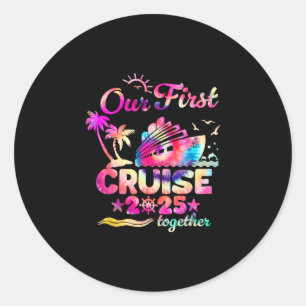 Sticker Rond Notre première croisière 2025 ensemble croisière p