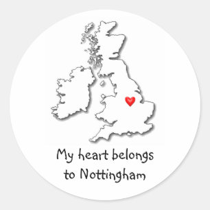 Sticker Rond Nottingham mon coeur appartient