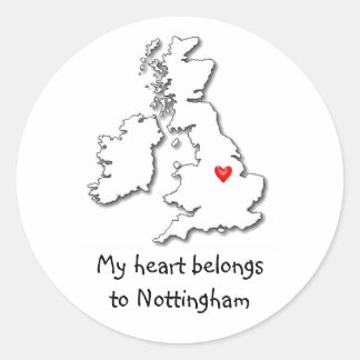 Sticker Rond Nottingham mon coeur appartient