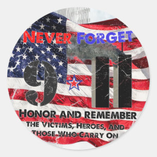 Sticker Rond N'oubliez jamais le 11 septembre