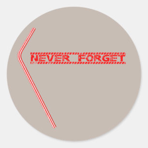 Sticker Rond N'oubliez jamais les pailles en plastique