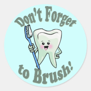 Sticker Rond N'oubliez pas de brosser